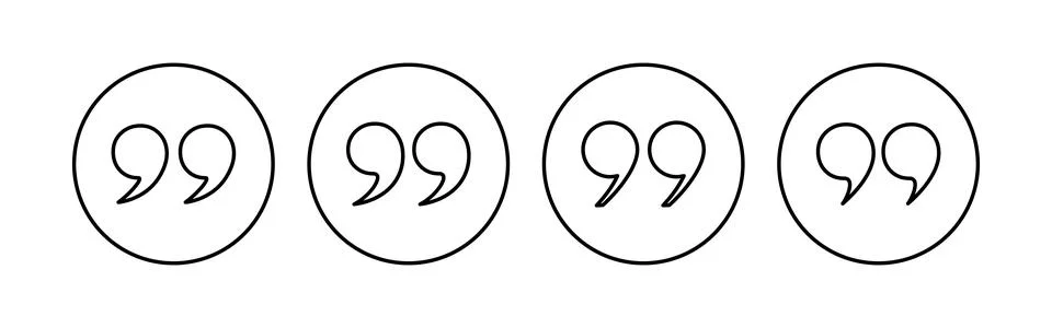 Quote icon set. Quotation mark symbol. Illustrazione stock