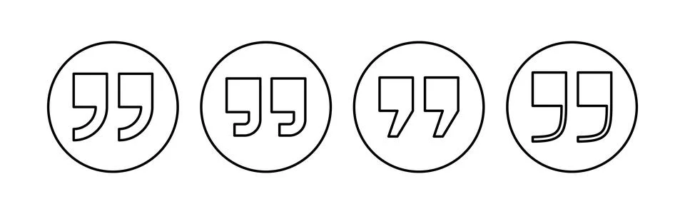 Quote icon set. Quotation mark symbol. Stock Illustration