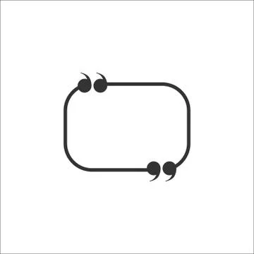 Quote icon. Speech bubble symbol. Vector illustration, flat design. Illustrazione stock