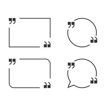Quote icon. Speech bubble symbol. Vector illustration, flat design. Stock Illustration