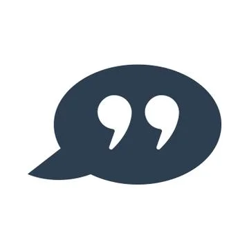 Quote icon on white background. Stock Illustration