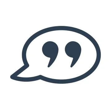 Quote icon on white background. Stock Illustration