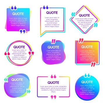 Quote info box. Text remark frame, quotes reference label and texting dialo.. Stock Illustration