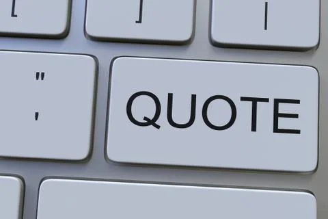 QUOTE key on computer keyboard. 3D rendering イラスト素材