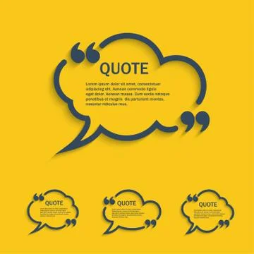 Quote line cloud speech bubbles set Stock Illustration