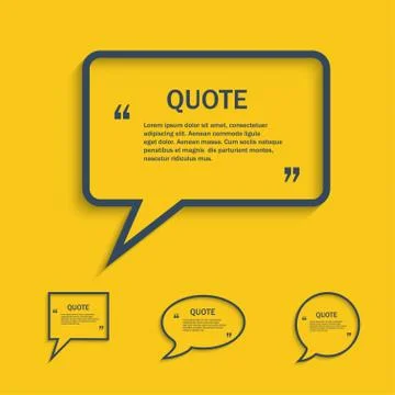 Quote line speech bubble set Stock Illustration