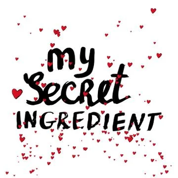 Quote made with ink and red hearts. Stock Illustration