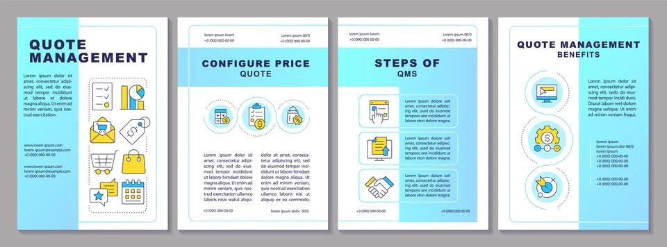 Quote management brochure layout Illustrazione stock