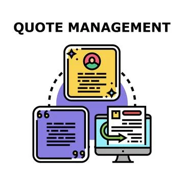 Quote management system creating documentation process Stock Illustration