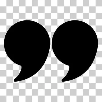 Quote mark icon on transparent background. Remark sign. Quotation symbol. Stock Illustration