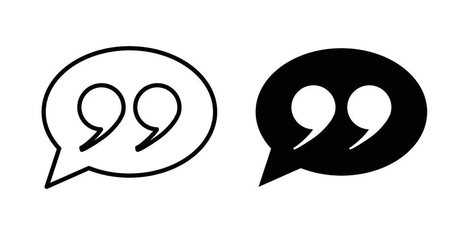 Quote Mark icon vectors. Illustrations in black Stock Illustration