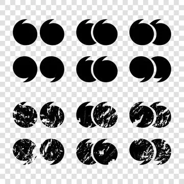 Quote marks collection with grunge texture and solid icons. Vector illustration イラスト素材