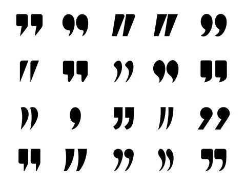 Quote Marks Set of Quote Mark. Quotes icon vector set. Stock Illustration