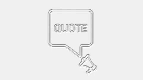 Quote. Megaphone with quote text speech bubble banner. Loudspeaker. 4K video Stock Footage 165781226