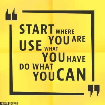 Quote motivational square template Stock Illustration