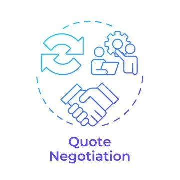 Quote negotiation blue gradient concept icon Stock Illustration