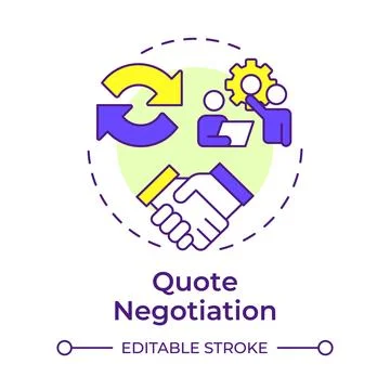 Quote negotiation multi color concept icon Stock Illustration