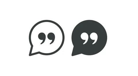Quote or Talk Icon Set. Stock Illustration