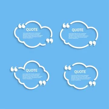 Quote outline cloud set Stock Illustration