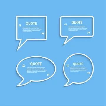 Quote outline speech bubble set Illustrazione stock