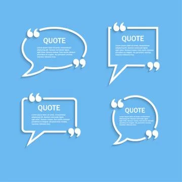 Quote outline speech bubble set Stock Illustration