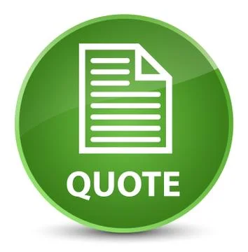 Quote (page icon) elegant soft green round button Stock Illustration