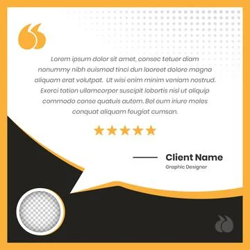Quote presentation and client testimonial social media post template Stock Illustration