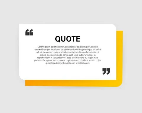 Quote rectangle isolated on material design style background. Modern vector i Stock Illustration