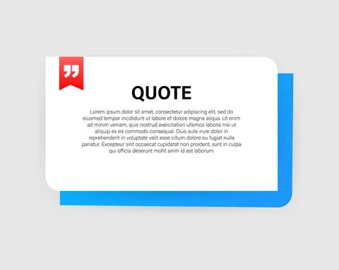 Quote rectangle isolated on material design style background. Modern vector i Stockillustratie