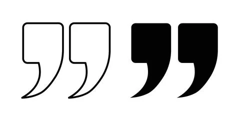 Quote right icon symbol. Vector illustration pack in black color. Stock Illustration