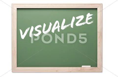 Quote Series Chalkboard Isolated on a White Background - Visualize. Stock Photos