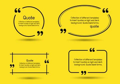Quote shadow yellow background Stock Illustration