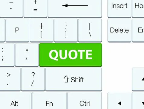 Quote soft green keyboard button Stock Illustration