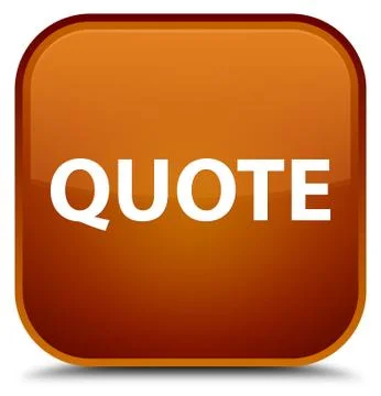Quote special brown square button 스톡 일러스트