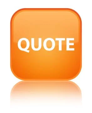 Quote special orange square button Stock Illustration