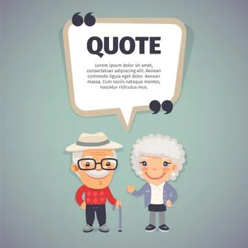 Quote Speech Banner and Elderly Couple Stock Illustration