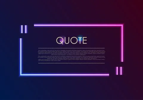Quote speech bubble abstract laser neon frame background Illustrazione stock
