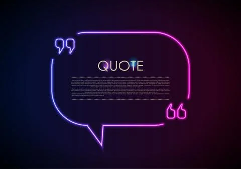 Quote speech bubble abstract laser neon frame background イラスト素材