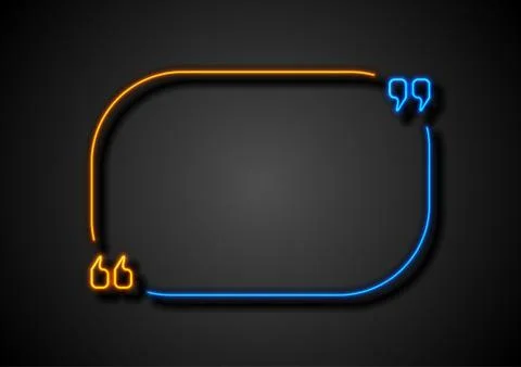 Quote speech bubble abstract laser neon frame background Stock Illustration