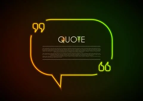 Quote speech bubble abstract laser neon frame background Illustrazione stock