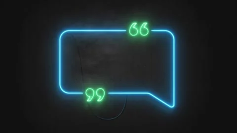 Quote speech bubble neon frame motion background Stock Footage 233656763