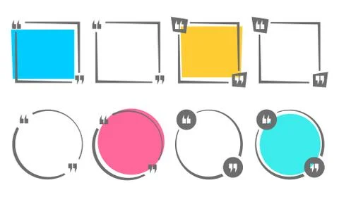 Quote speech bubble template set Stock Illustration