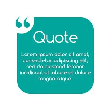 Quote speech bubble, template, text in brackets, citation frame, quote box Stock Illustration