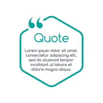 Quote speech bubble, template, text in brackets, citation frame, quote box Stock Illustration