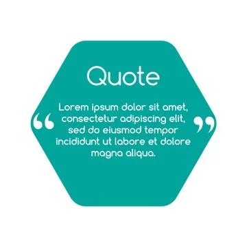 Quote speech bubble, template, text in brackets, citation frame, quote box Stock Illustration
