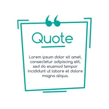 Quote speech bubble, template, text in brackets, citation frame, quote box Stock Illustration