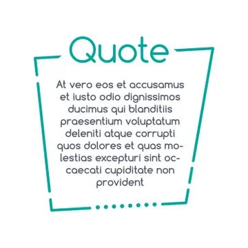 Quote speech bubble, template, text in brackets, citation frame, quote box Stock Illustration