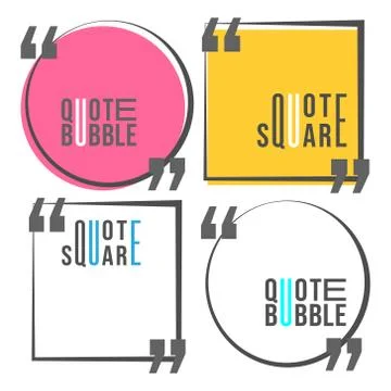 Quote square and speech bubble template set Illustrazione stock