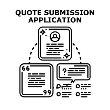 Quote submission application process for online service Stock Illustration