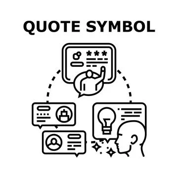 Quote symbol representing communication and idea expression Stock Illustration